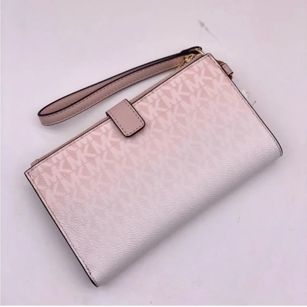 MICHAEL KORS Jet Set Large Ombré Signature Logo Wristlet Phone Holder Wallet